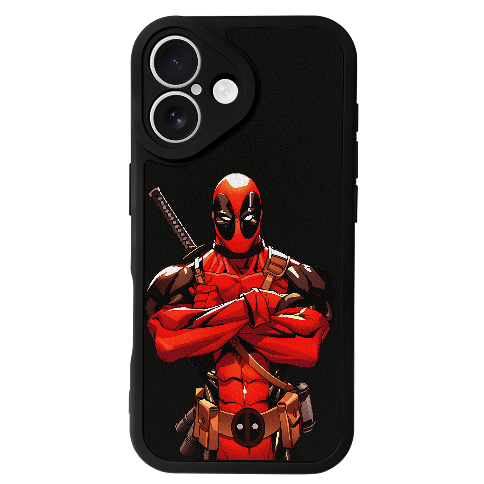 （画像用） Deadpool デッドプール 【iPhone 16シリーズ対応】シリコンスマホケース（レザー調） 材質：シリコン